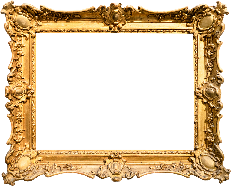 Vintage Wide Decorated Baroque Painting Frame